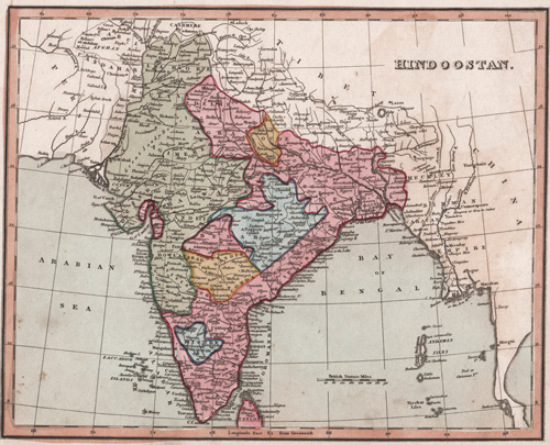 antique map of India